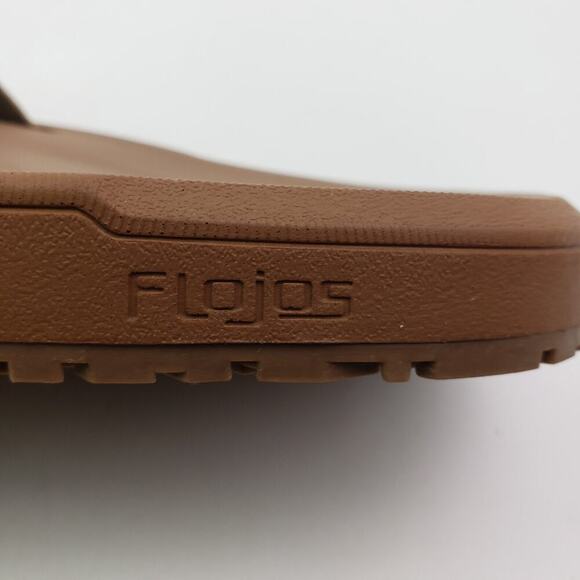 Flojos Mens Size 13 Tan Brown Slip On Casual Memory Foam Thong Flip Flop Sandals - Picture 10 of 12